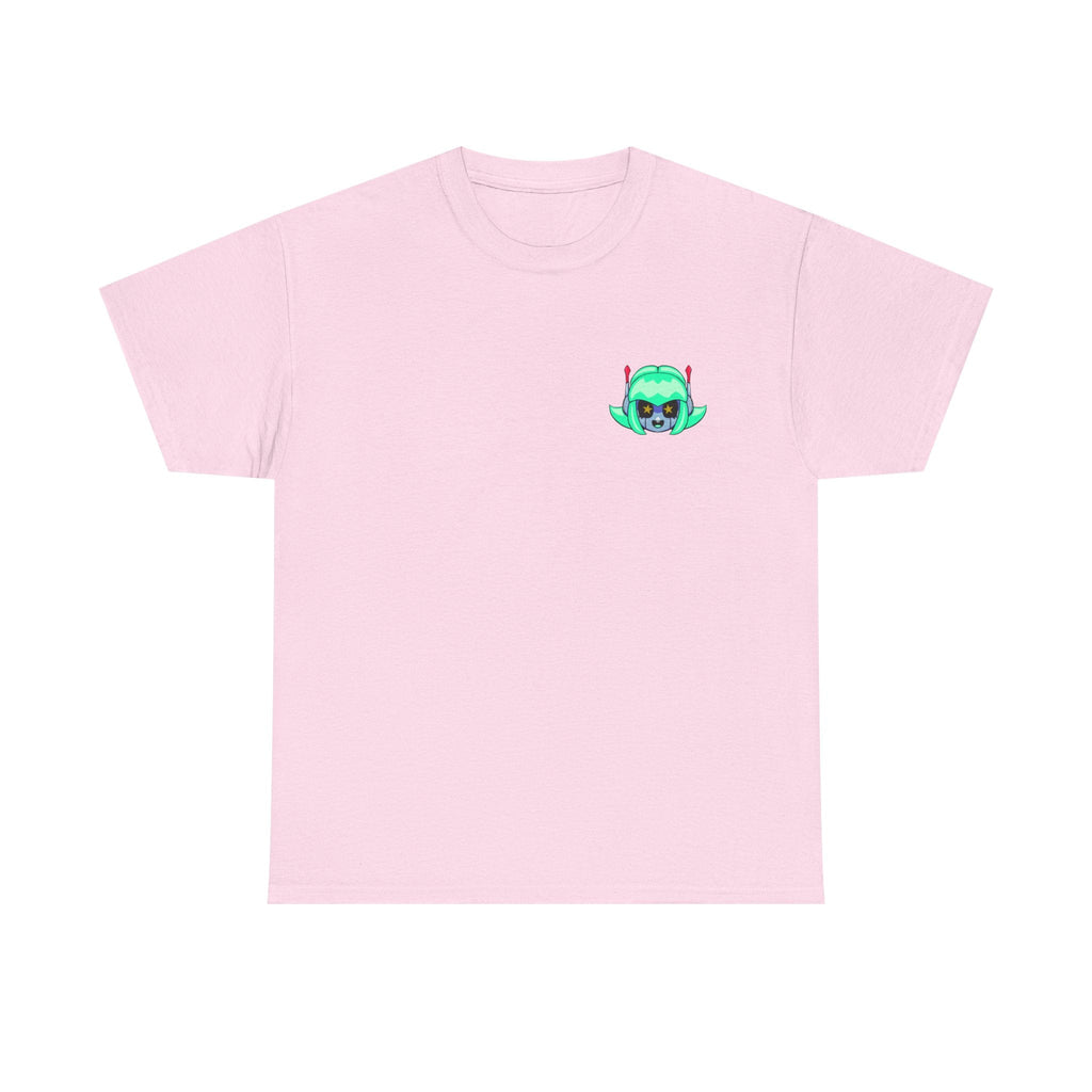 Alien Cat Chest Tee — Cute Green Space Kitty Graphic T-Shirt - Neon Rare