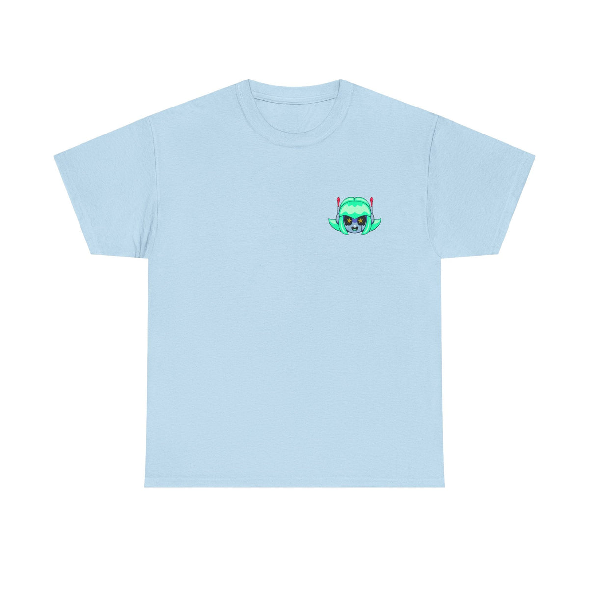 Alien Cat Chest Tee — Cute Green Space Kitty Graphic T-Shirt - Neon Rare