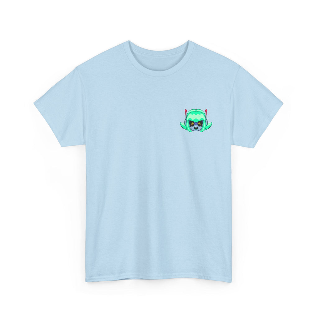 Alien Cat Chest Tee — Cute Green Space Kitty Graphic T-Shirt - Neon Rare