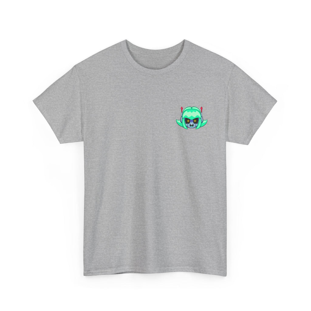 Alien Cat Chest Tee — Cute Green Space Kitty Graphic T-Shirt - Neon Rare
