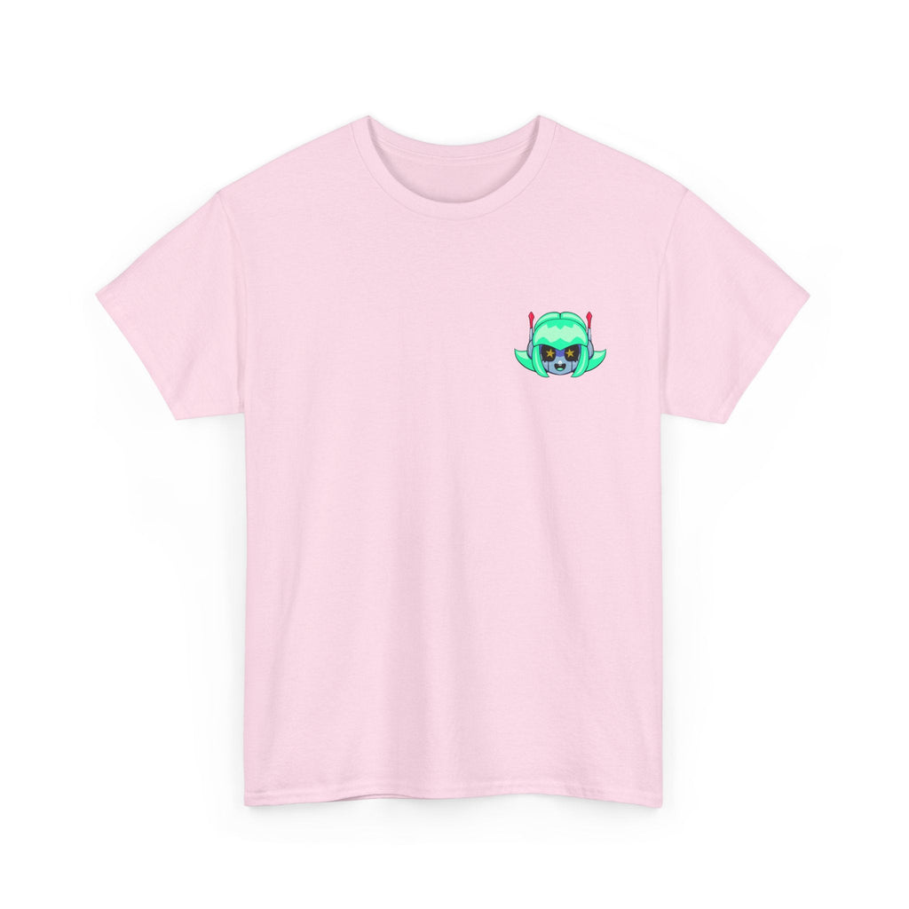 Alien Cat Chest Tee — Cute Green Space Kitty Graphic T-Shirt - Neon Rare