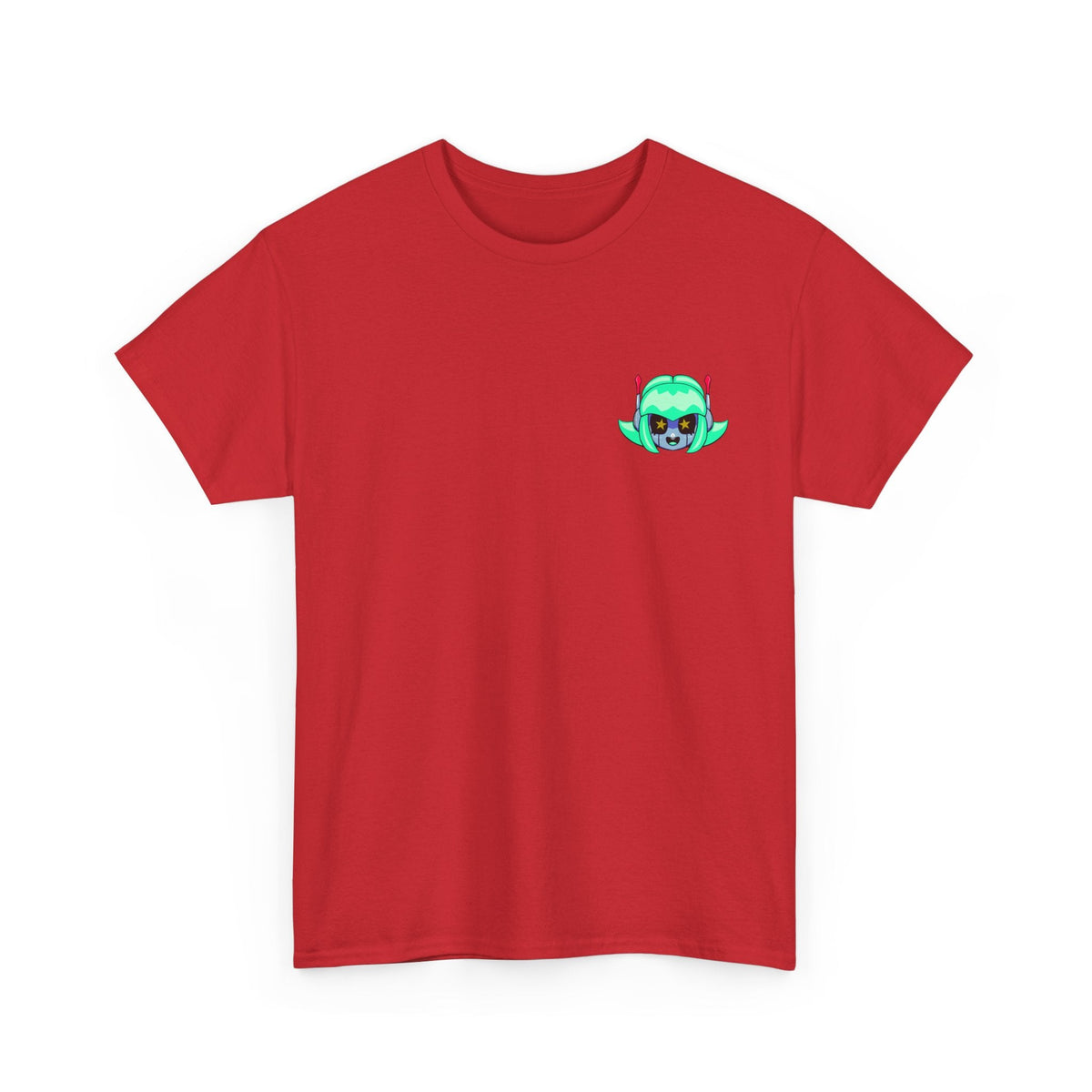 Alien Cat Chest Tee — Cute Green Space Kitty Graphic T-Shirt - Neon Rare