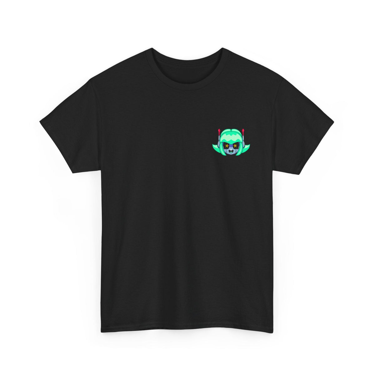 Alien Cat Chest Tee — Cute Green Space Kitty Graphic T-Shirt - Neon Rare
