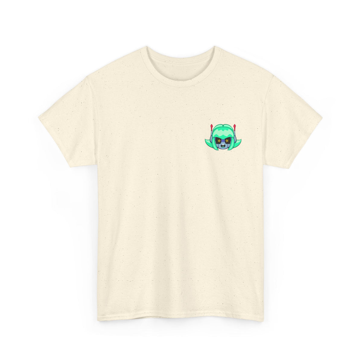 Alien Cat Chest Tee — Cute Green Space Kitty Graphic T-Shirt - Neon Rare