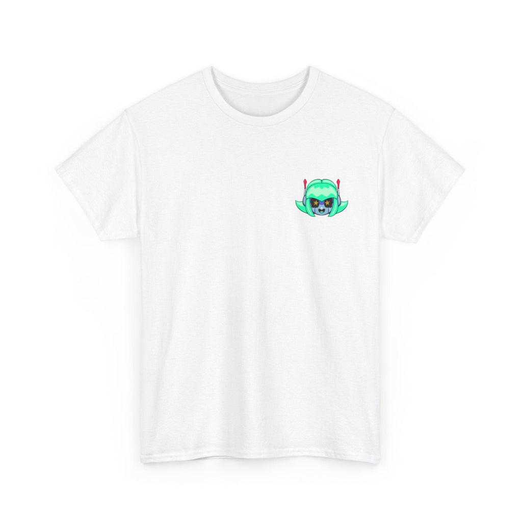 Alien Cat Chest Tee — Cute Green Space Kitty Graphic T-Shirt - Neon Rare