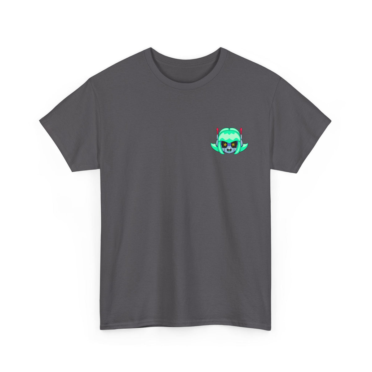 Alien Cat Chest Tee — Cute Green Space Kitty Graphic T-Shirt - Neon Rare