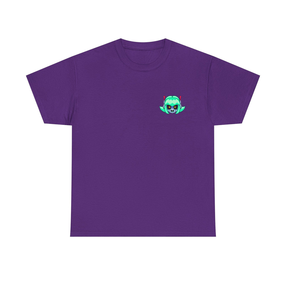 Alien Cat Chest Tee — Cute Green Space Kitty Graphic T-Shirt - Neon Rare