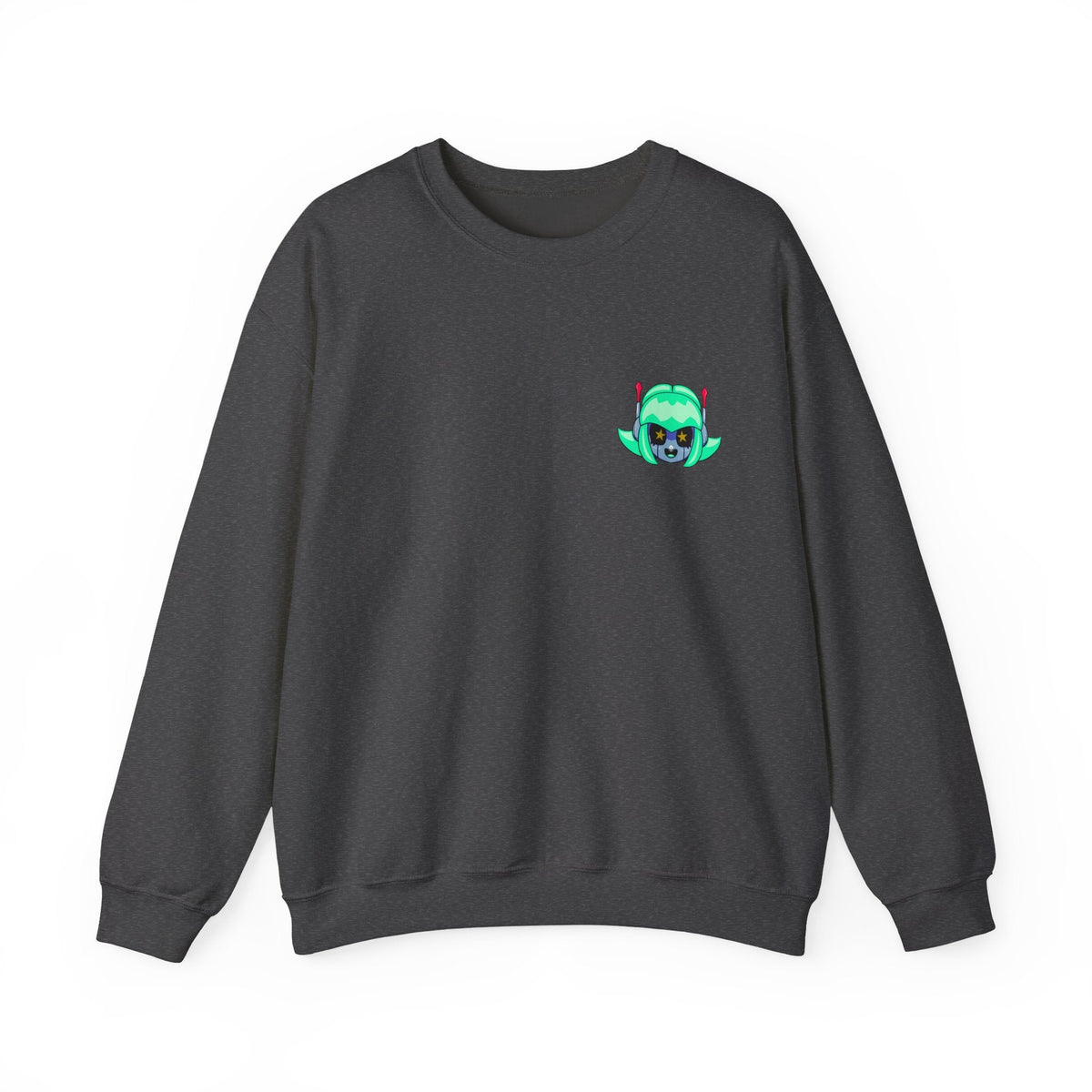 Alty Head Crewneck Sweatshirt — Alty the Robot Head - Neon Rare