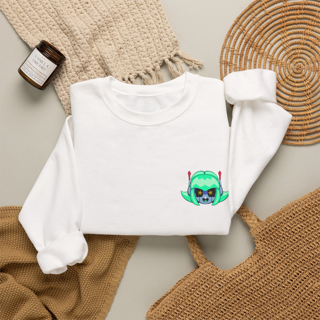 Alty Head Crewneck Sweatshirt — Alty the Robot Head - Neon Rare