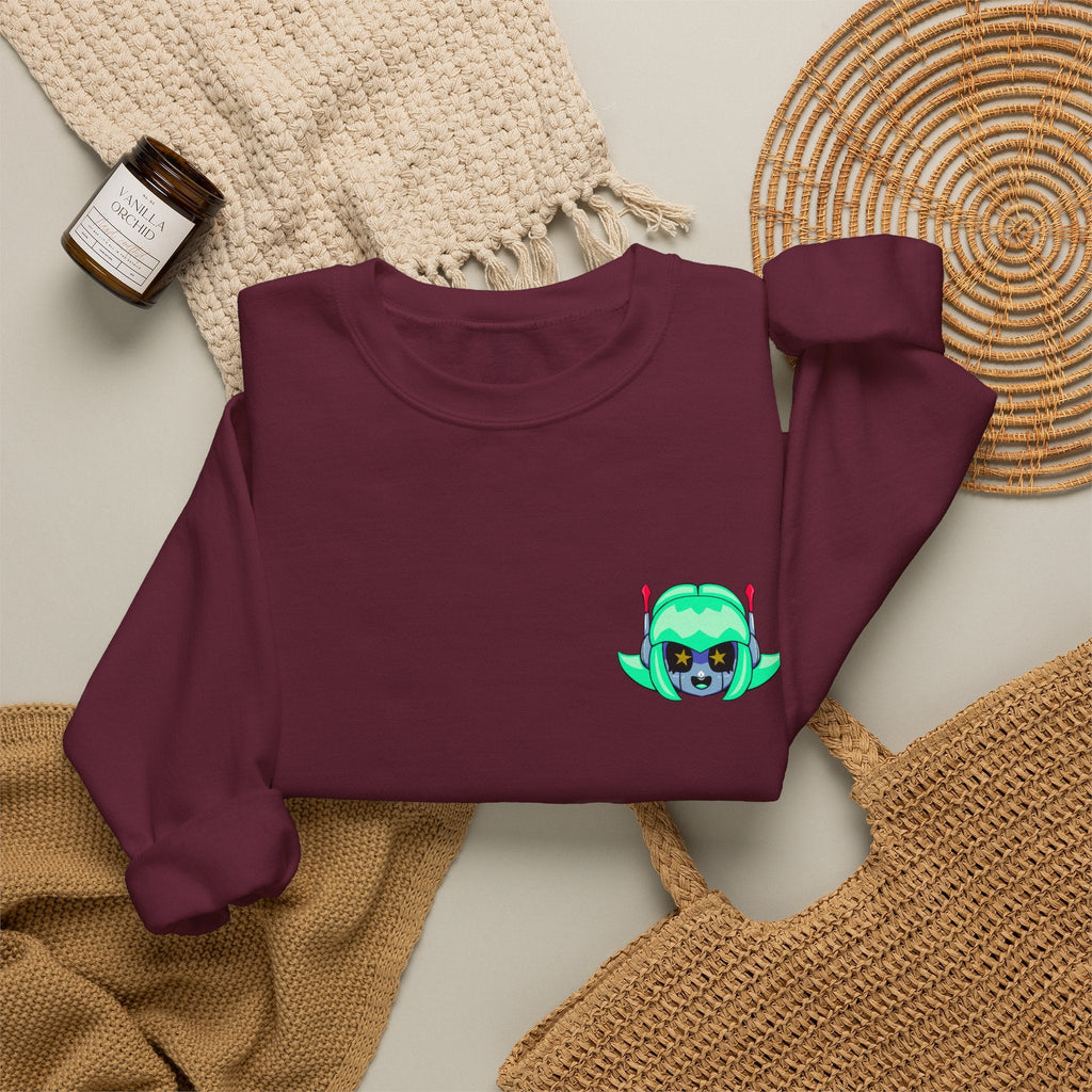 Alty Head Crewneck Sweatshirt — Alty the Robot Head - Neon Rare