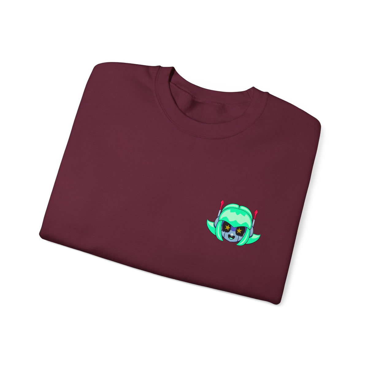 Alty Head Crewneck Sweatshirt — Alty the Robot Head - Neon Rare