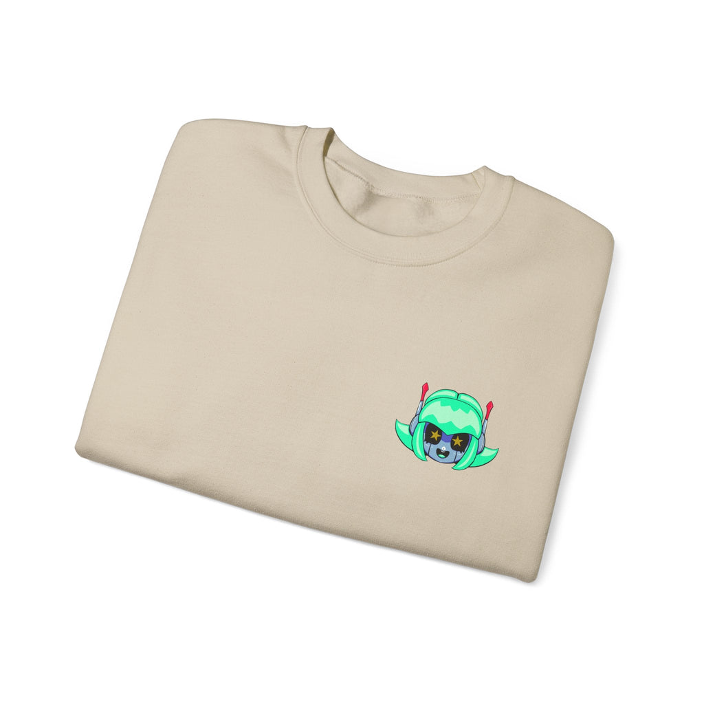Alty Head Crewneck Sweatshirt — Alty the Robot Head - Neon Rare