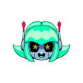 Alty Head Sticker — Cute Retro Robot Girl Vinyl Kiss-Cut Sticker - Neon Rare