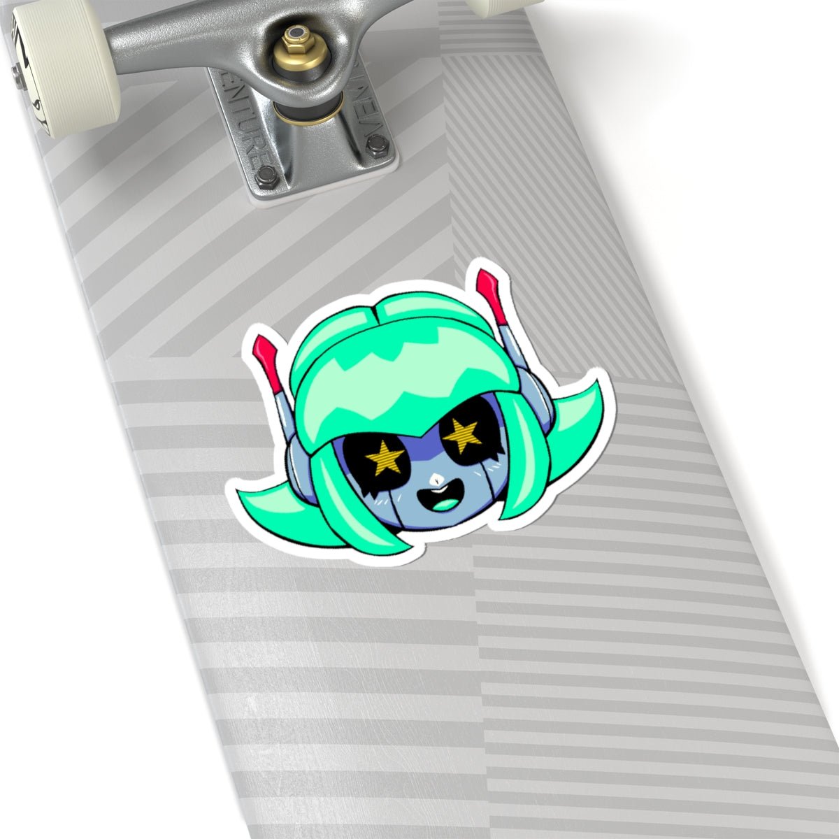 Alty Head Sticker — Cute Retro Robot Girl Vinyl Kiss-Cut Sticker - Neon Rare