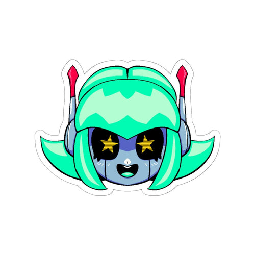 Alty Head Sticker — Cute Retro Robot Girl Vinyl Kiss-Cut Sticker - Neon Rare