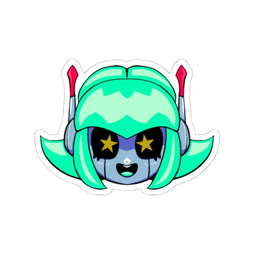Alty Head Sticker — Cute Retro Robot Girl Vinyl Kiss-Cut Sticker - Neon Rare