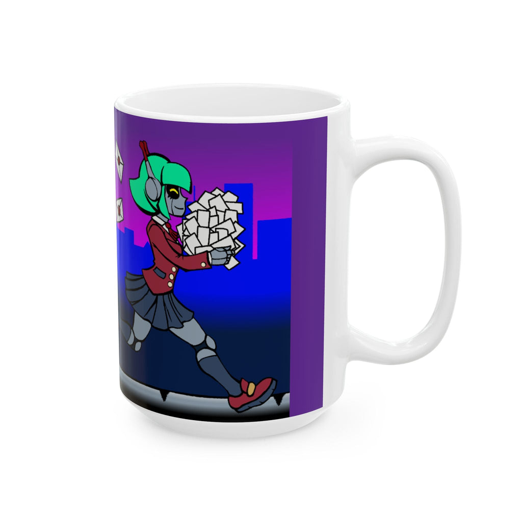 Alty the Robot Mail Delivery Ceramic Mug - Neon Rare