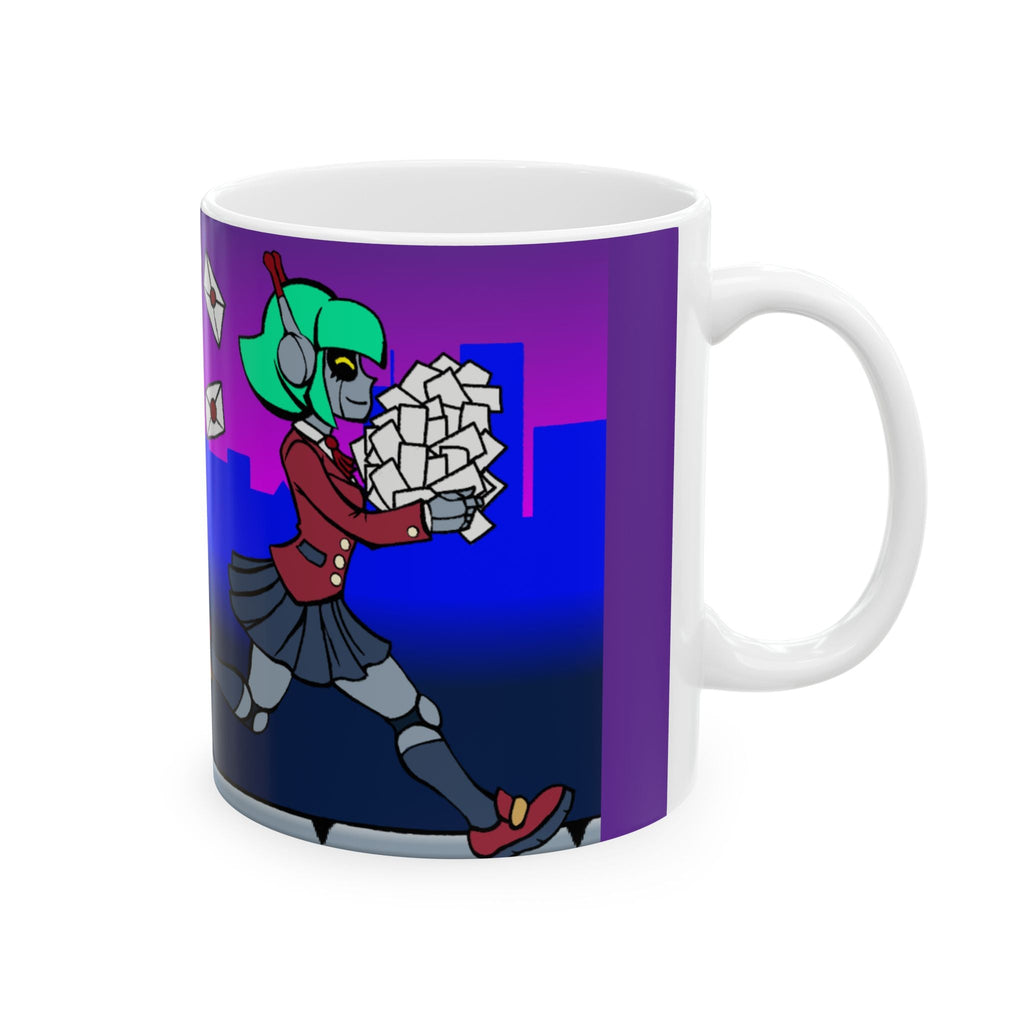 Alty the Robot Mail Delivery Ceramic Mug - Neon Rare